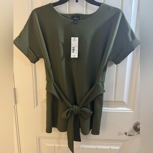Sage Green worthington top with tie detail